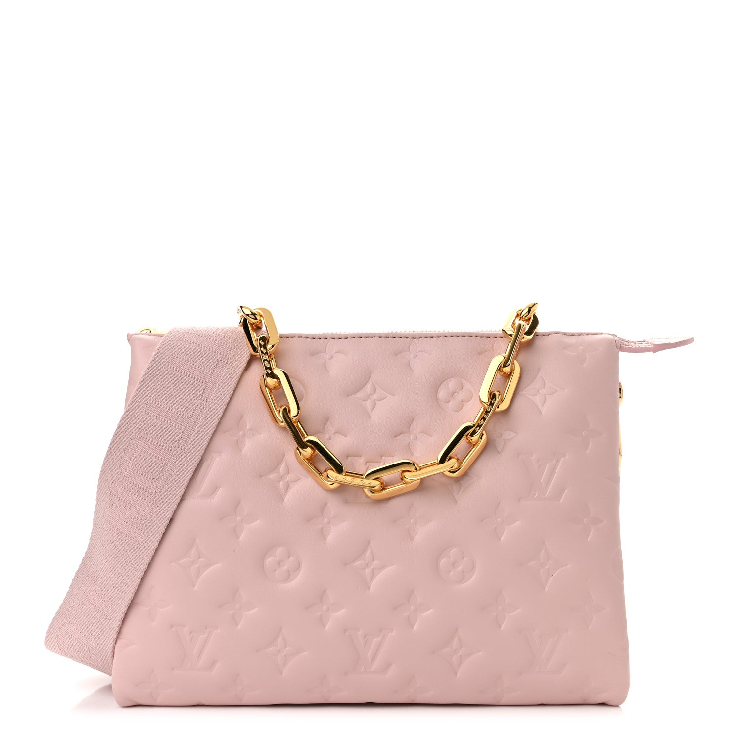 Louis Vuitton Lambskin Embossed Monogram Coussin PM Rose 1 of 10