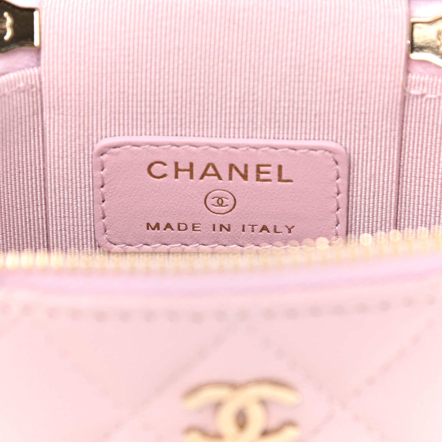 Chanel Caviar Quilted Small Vertical Coco Beauty Vanity Case With Chain Light Pink 6 of 9
