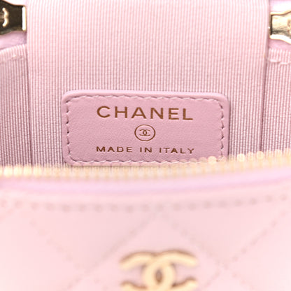 Chanel Caviar Quilted Small Vertical Coco Beauty Vanity Case With Chain Light Pink 6 of 9