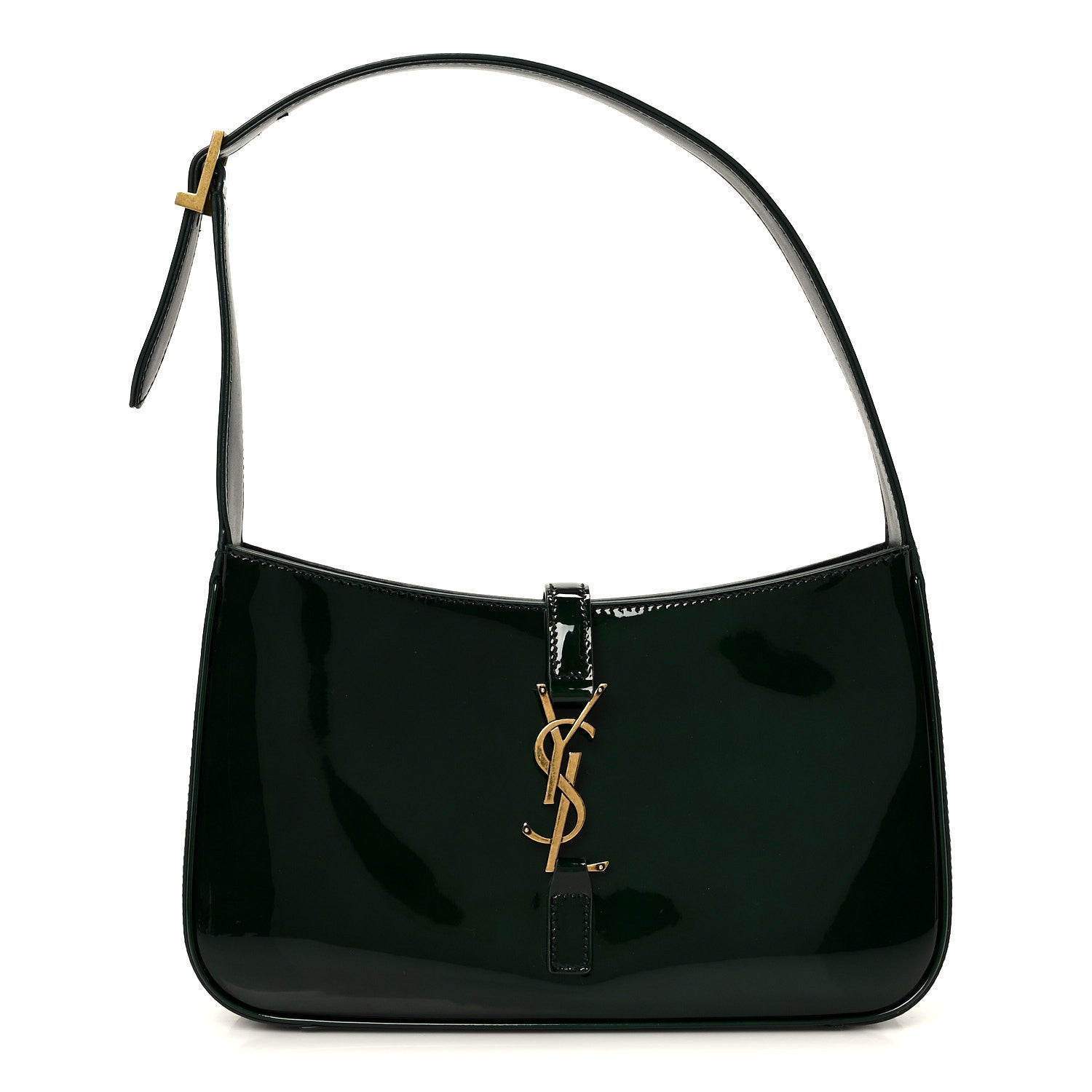 Saint Laurent Patent Le 5 A 7 Hobo Dark Leaf 1 of 10