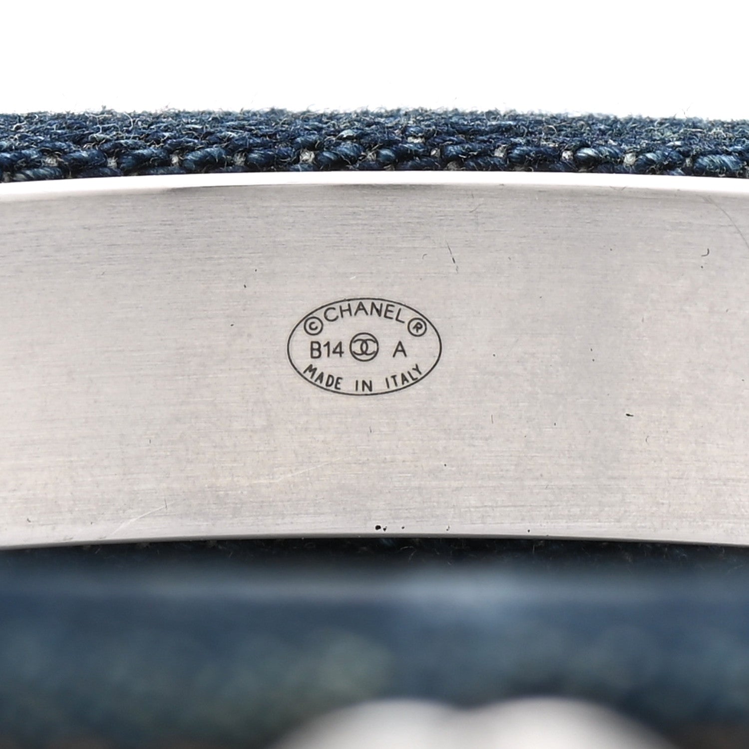 Chanel Denim CC Narrow Bangle L Blue 4 of 4
