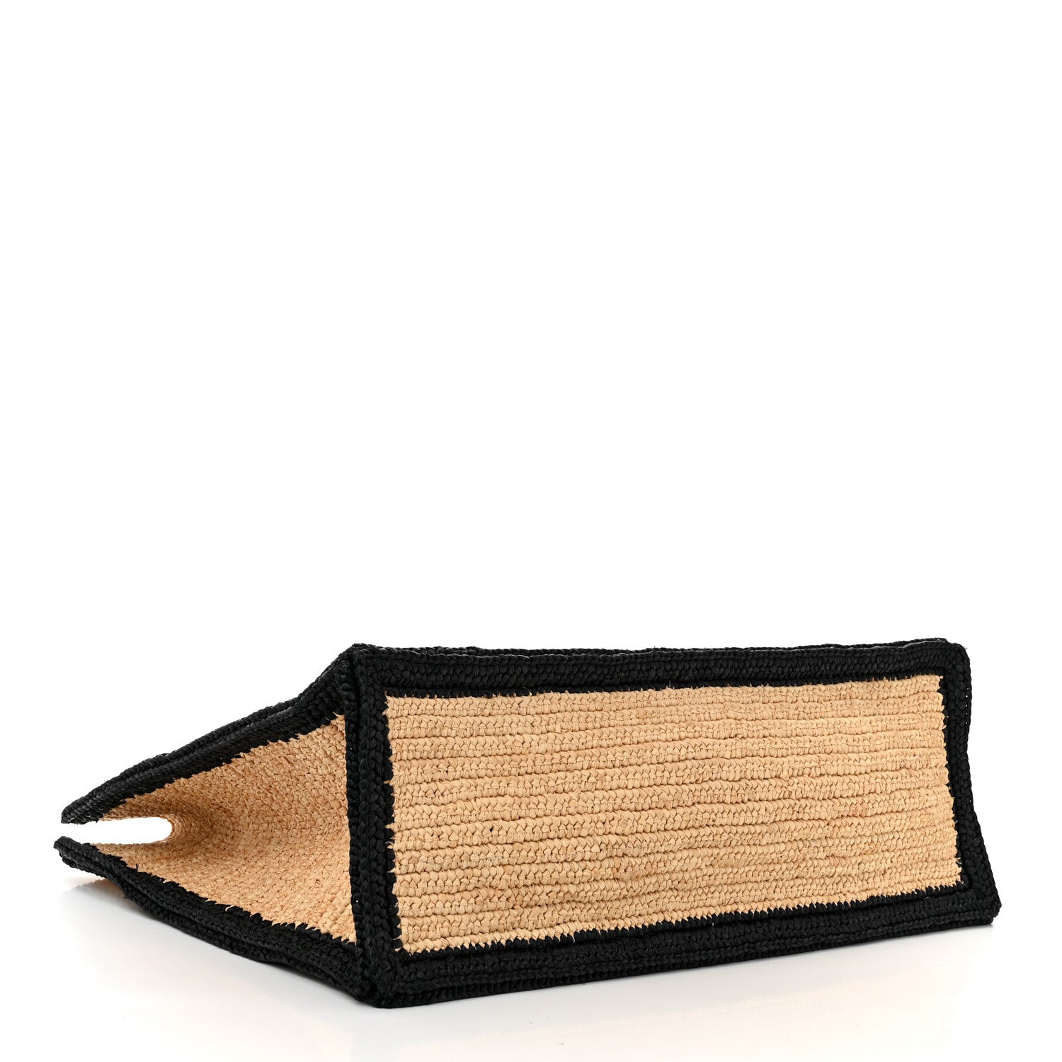 Saint Laurent Raffia Calfskin Rive Gauche Tote Naturale Black 4 of 11