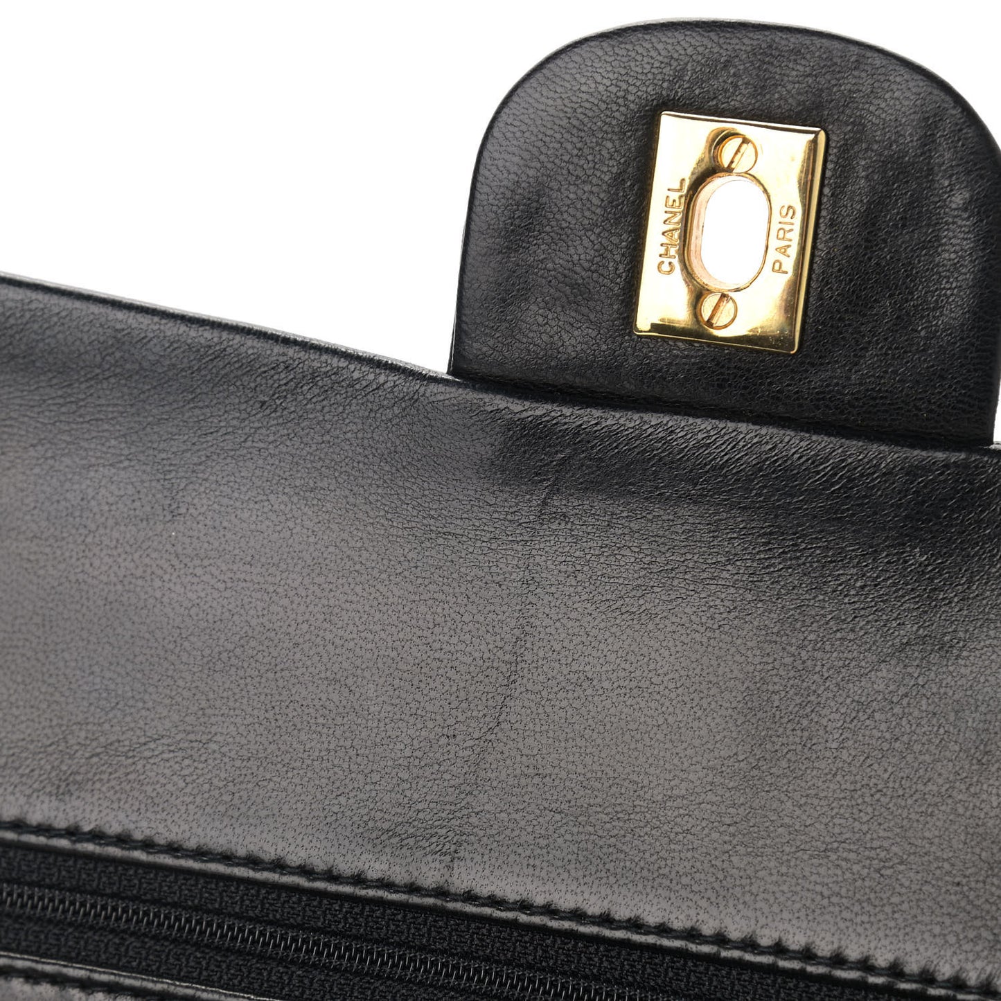 Lambskin Quilted Small Double Flap Black