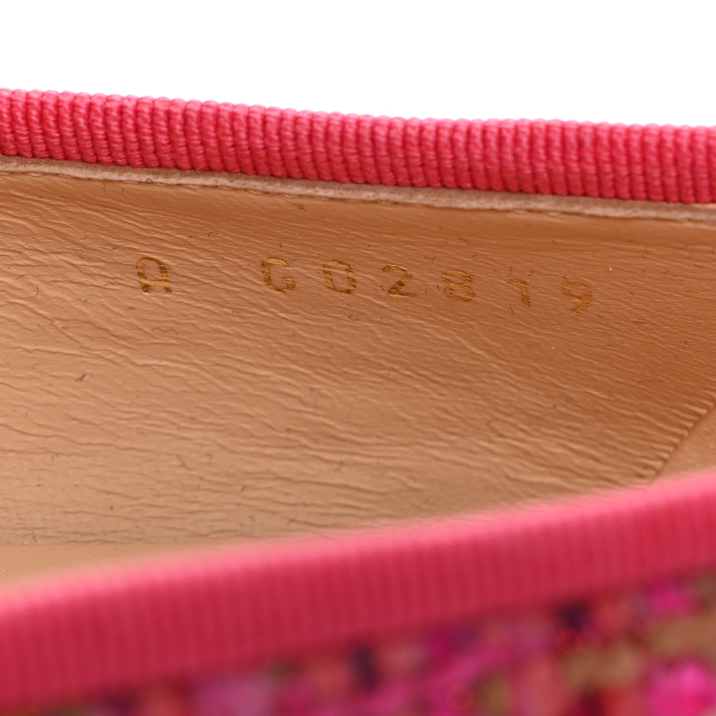 Tweed Grosgrain Cap Toe Ballerina Flats 37 Pink Black