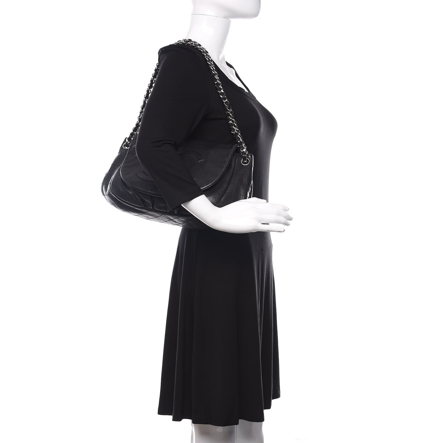 Chanel Caviar Half Moon Large Flap Black 2 of 10