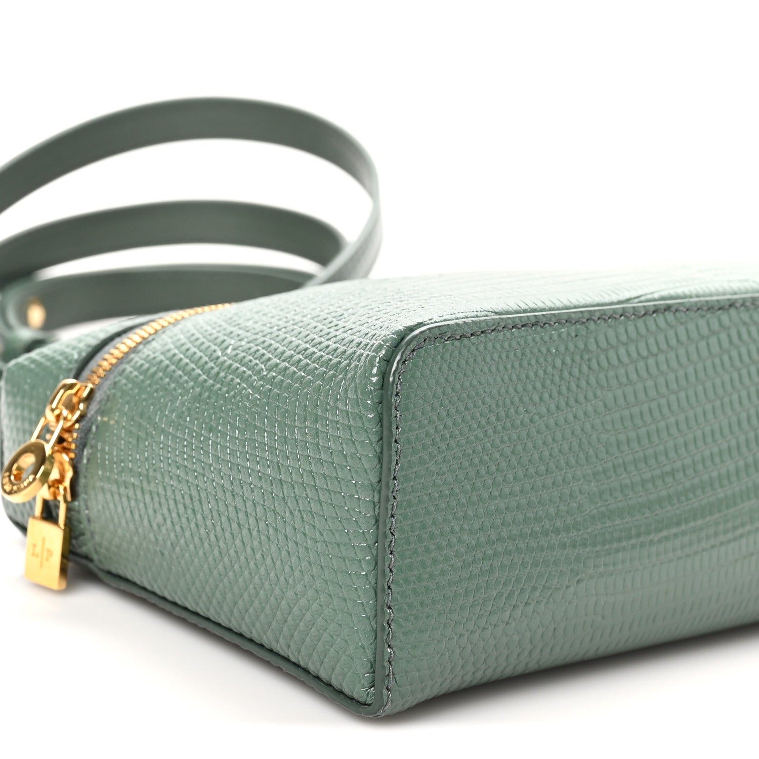 Loro Piana Lizard L19 Extra Pocket Pouch Green Lagoon Sun Gold 8 of 9