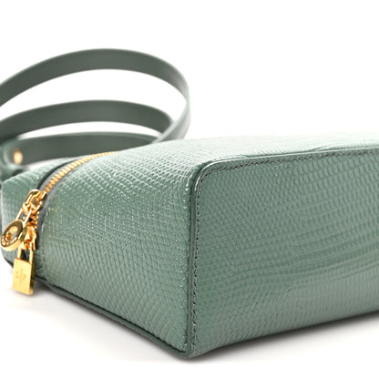 Loro Piana Lizard L19 Extra Pocket Pouch Green Lagoon Sun Gold 8 of 9