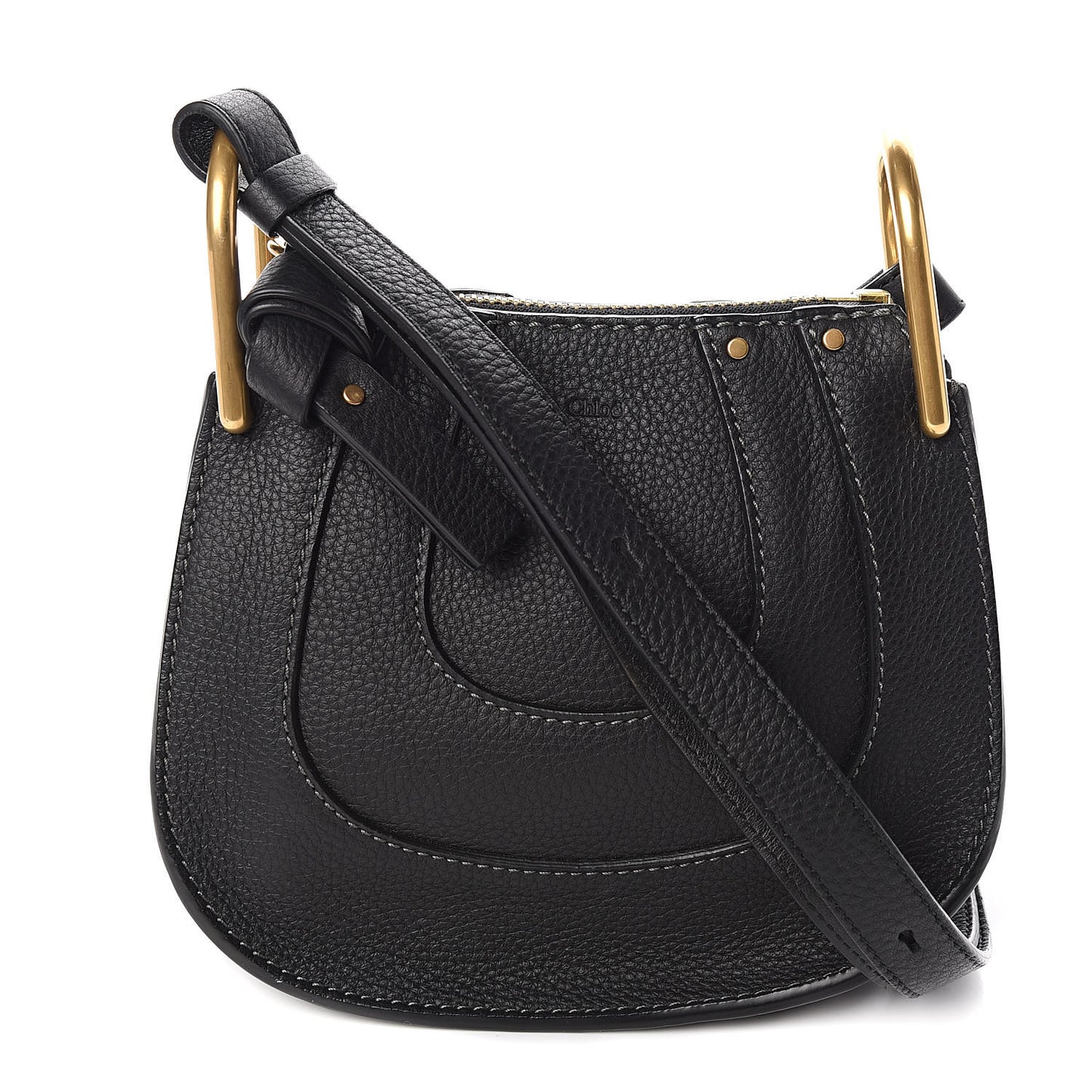 Grained Calfskin Nano Hayley Hobo Black