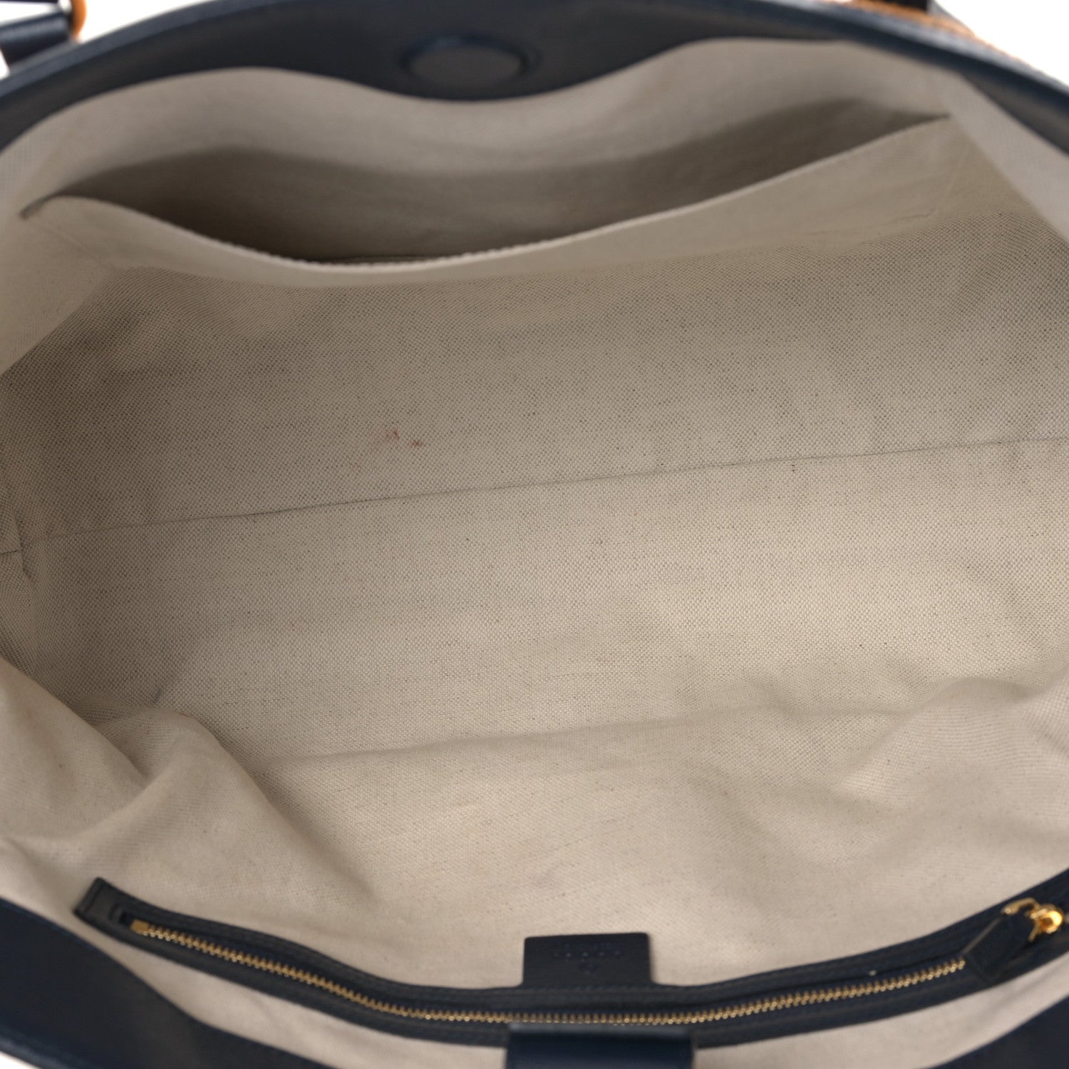 Gucci Straw Lux Calfskin Web Medium Ophidia Shopping Tote Dark Natural Blue 5 of 9