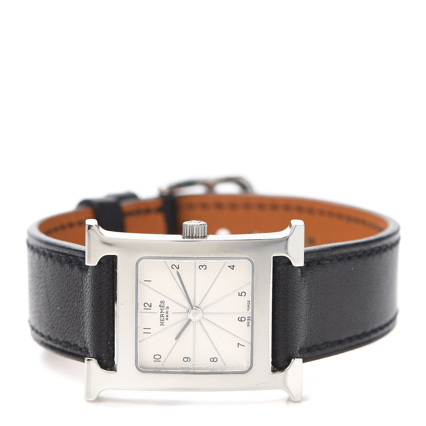 Stainless Steel Barenia 21mm Heure H Hour Quartz Watch Noir