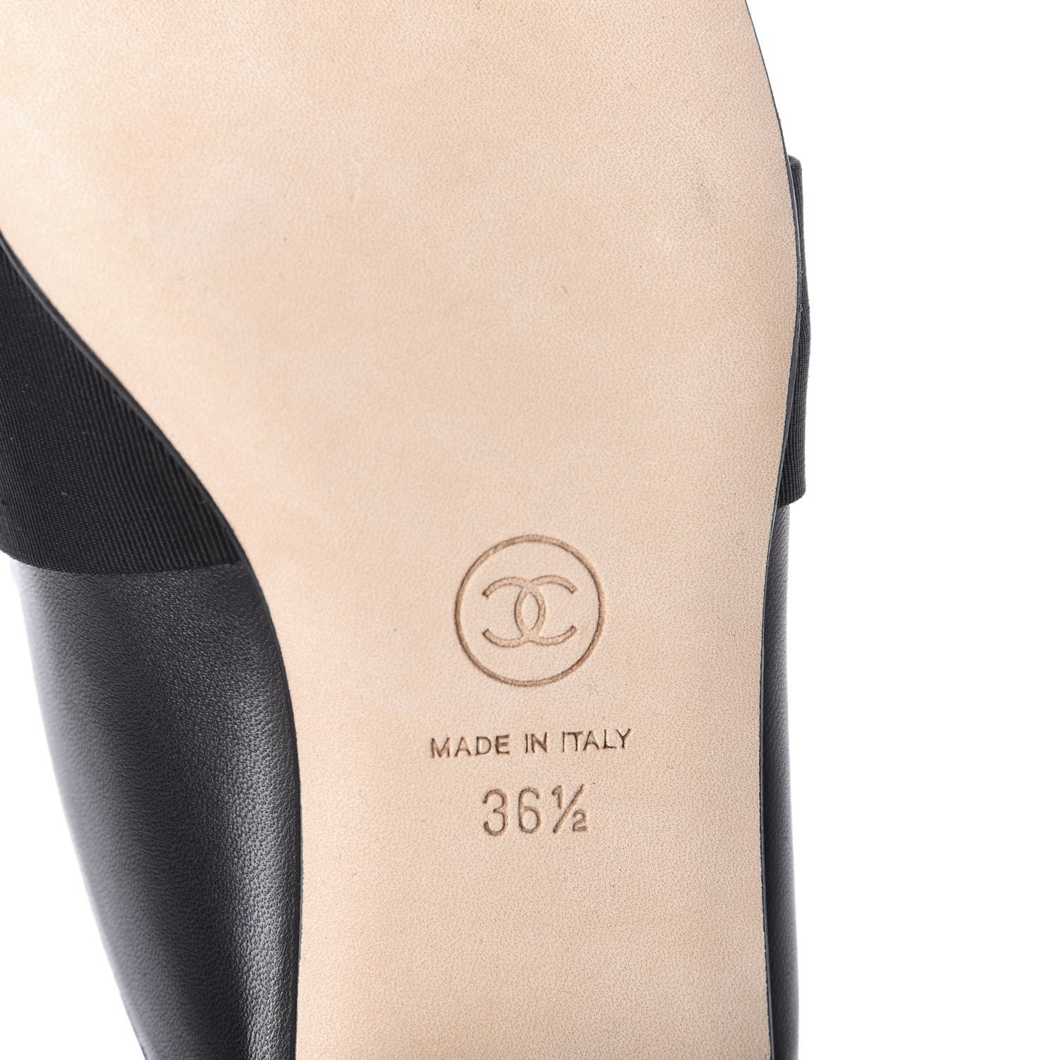 Chanel Lambskin Grosgrain Cap Toe CC Mules 36.5 Black 10 of 11