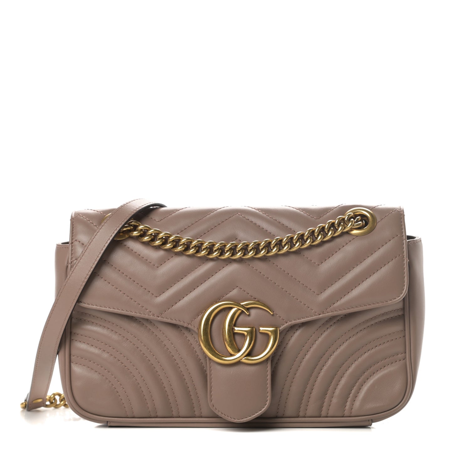 Calfskin Matelasse Small GG Marmont Shoulder Bag Porcelain Rose