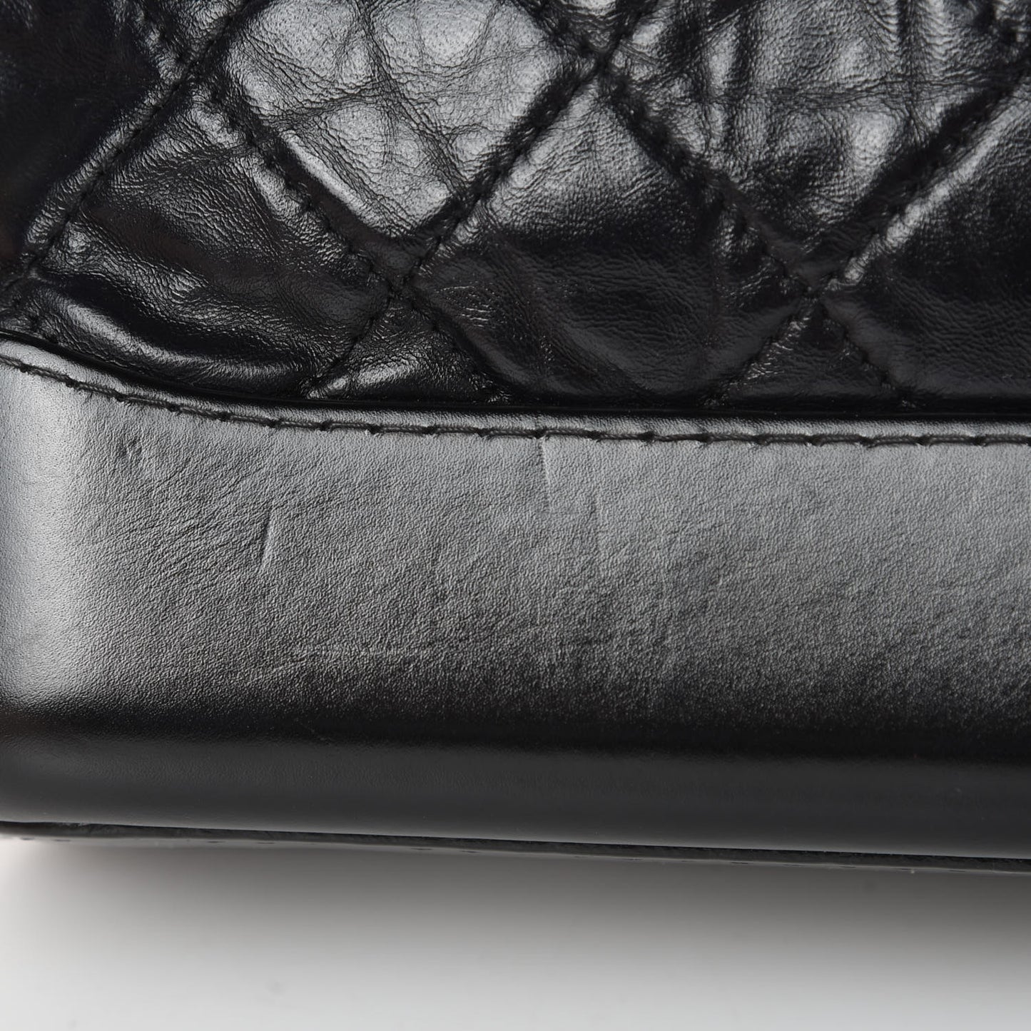 Aged Calfskin Quilted Small Gabrielle Hobo Black