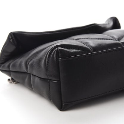 Saint Laurent Lambskin Quilted Toy Loulou Puffer Monogram Chain Satchel Black 6 of 7