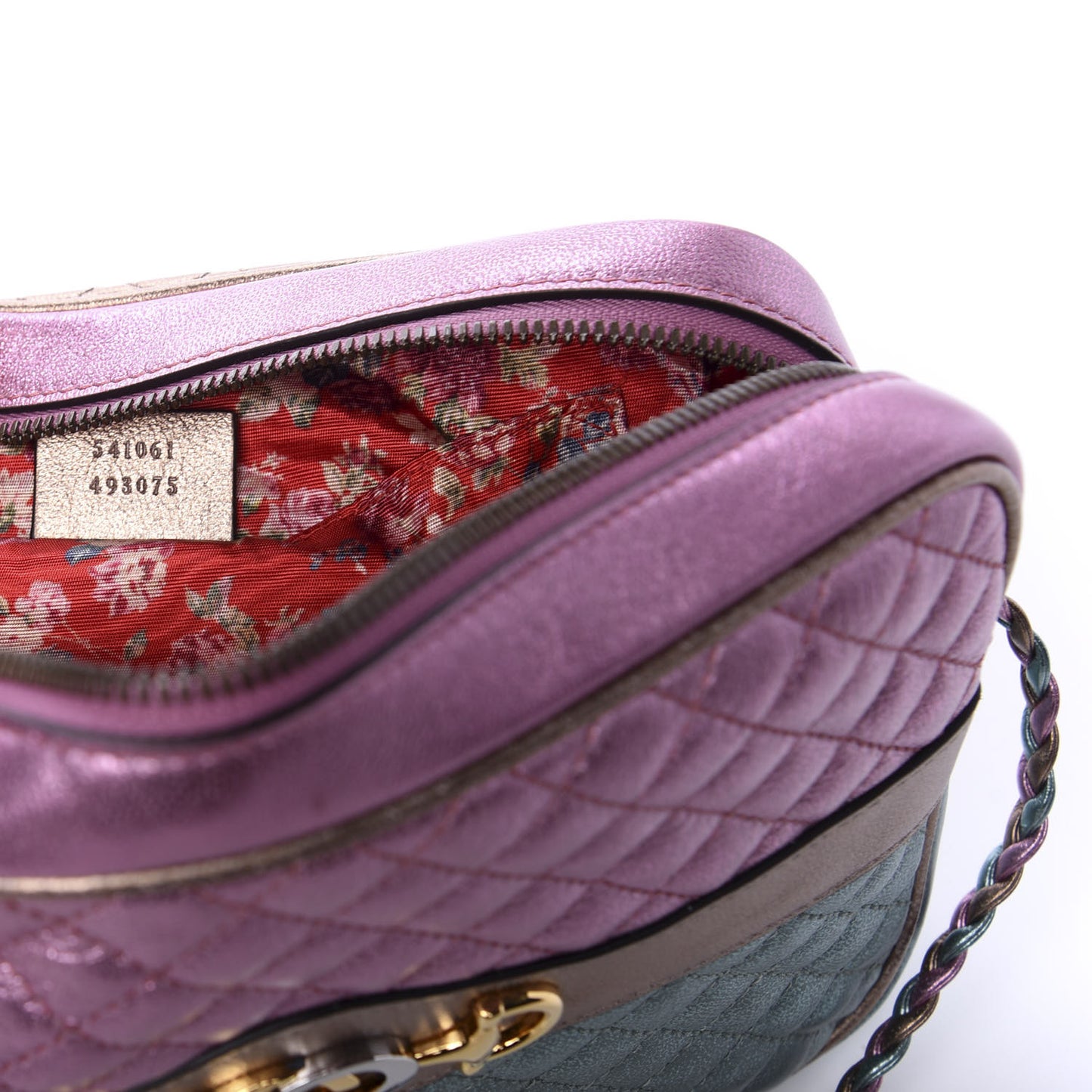 Laminated Nappa Trapuntata Small Zumi Shoulder Bag Rosa Lago Rame