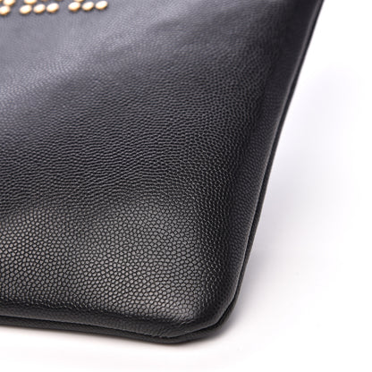 Chanel Caviar Studded Medium Deauville Pouch Black 11 of 11
