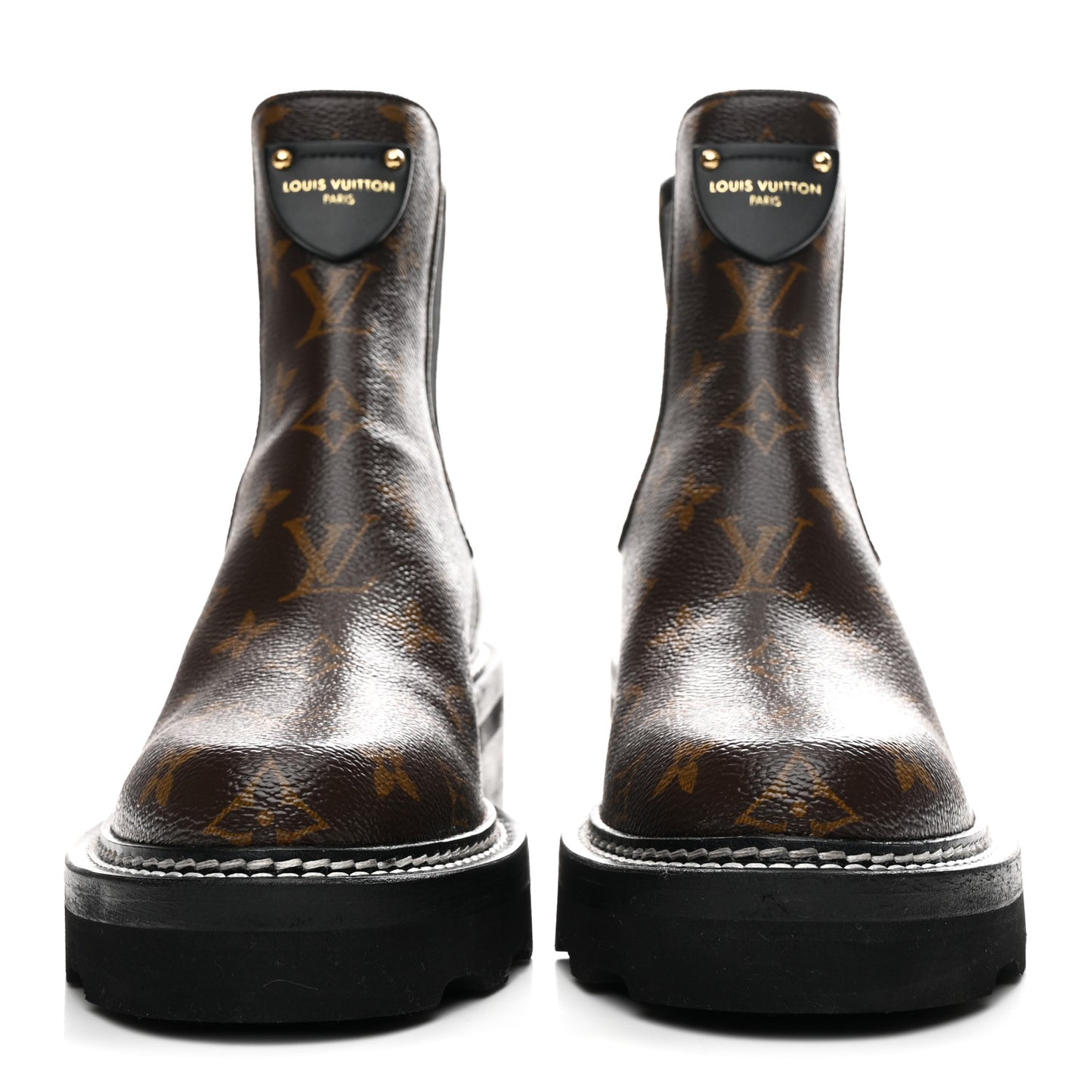 Patent Monogram LV Beaubourg Ankle Boots 37 Black