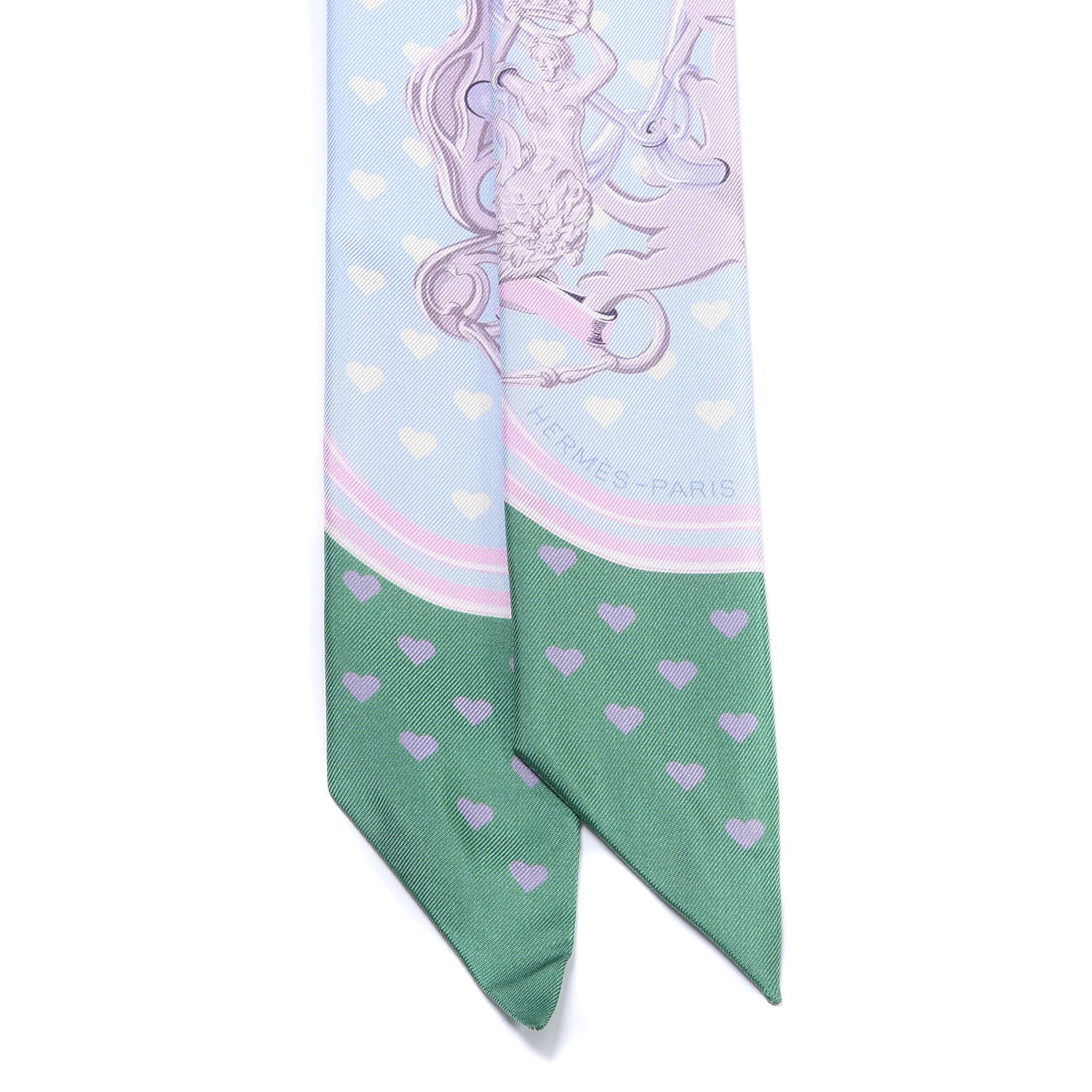 Hermes Silk Brides De Gala Love Twilly Bleu Ciel Parme Vert 2 of 4
