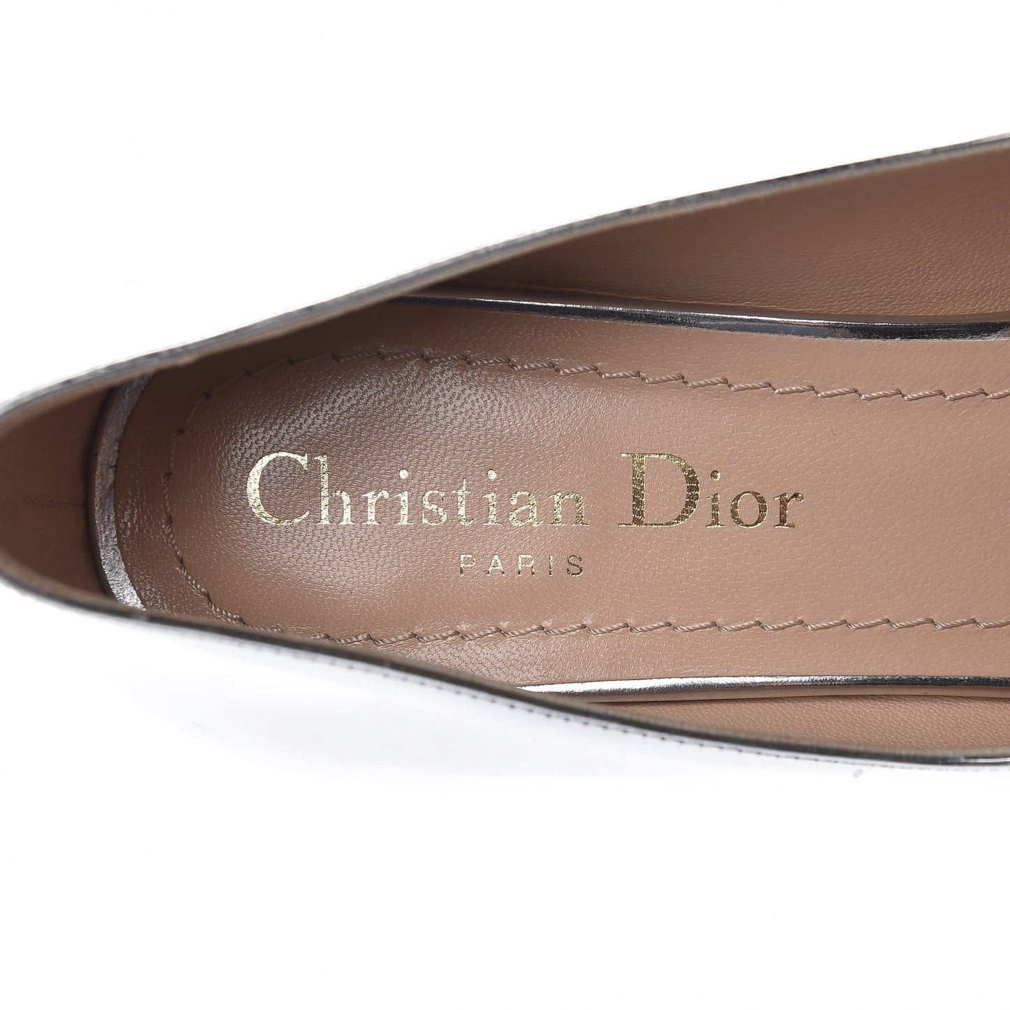 Mirror Finish Calfskin Baby-D Ballet Pumps 38 Silver