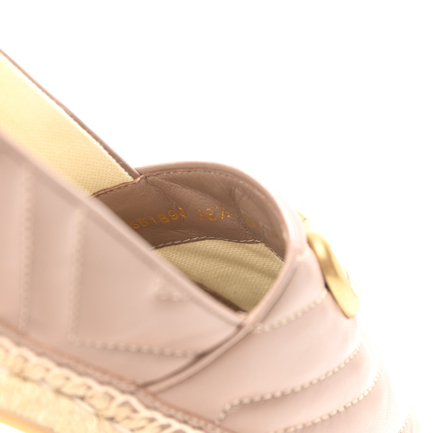 Gucci Nappa Matelasse GG Marmont Espadrilles 38.5 Porcelain Rose 8 of 11