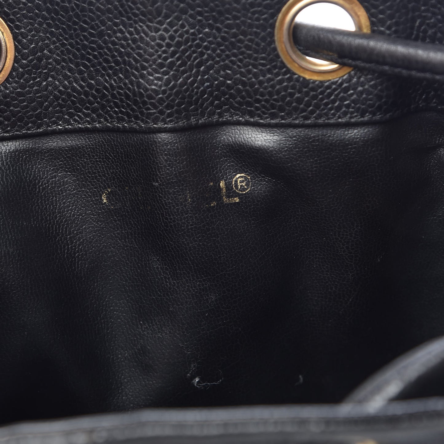 Caviar Quilted Drawstring Shoulder Bag Black