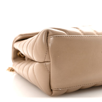 Saint Laurent Calfskin Y Quilted Monogram Small Loulou Chain Satchel Dark Beige 8 of 9