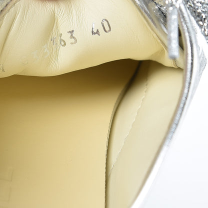 Chanel Laminated Lambskin Sneakers 40 Silver 7 of 9