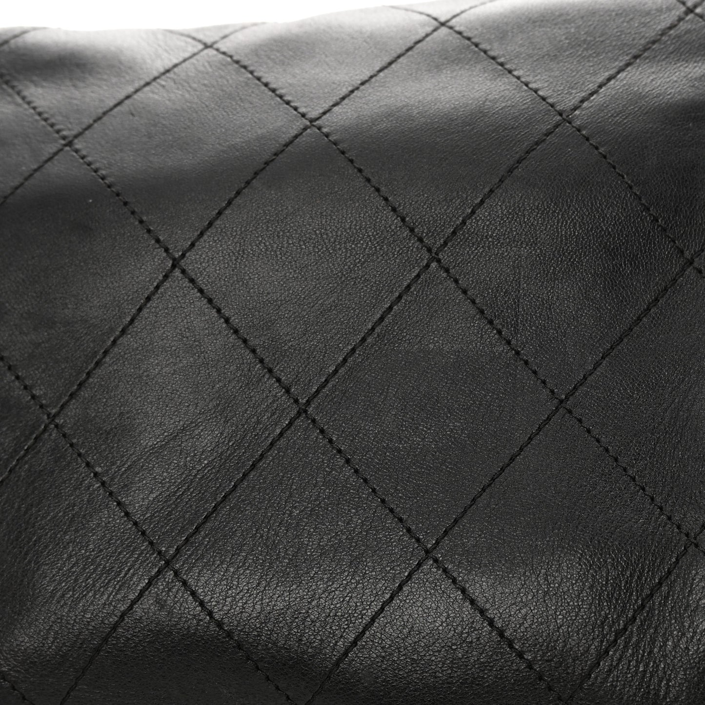 Lambskin Stitched Medium Ultimate Soft Tote Black
