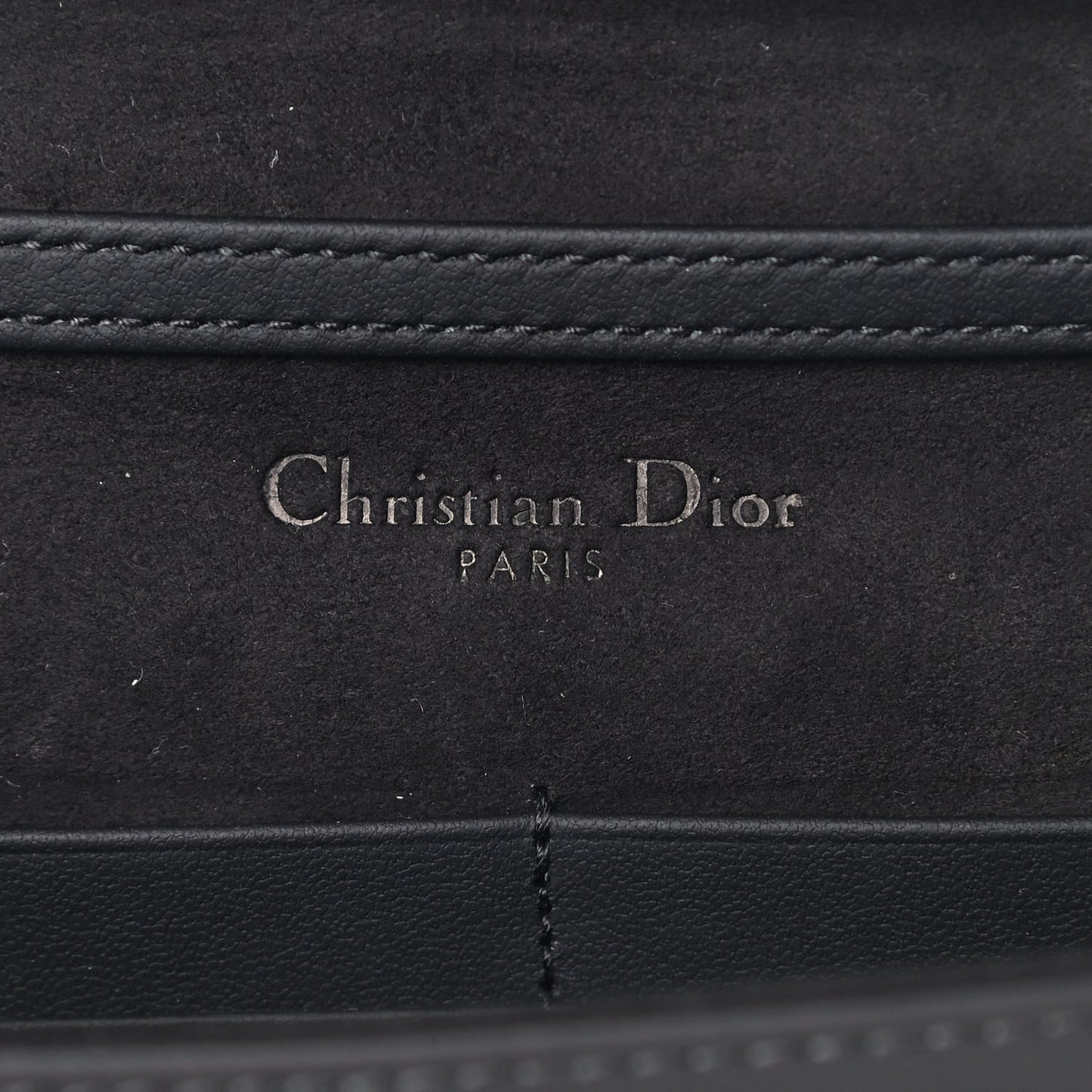 Ultra Matte Calfskin Diorama Wallet on Chain Pouch Black