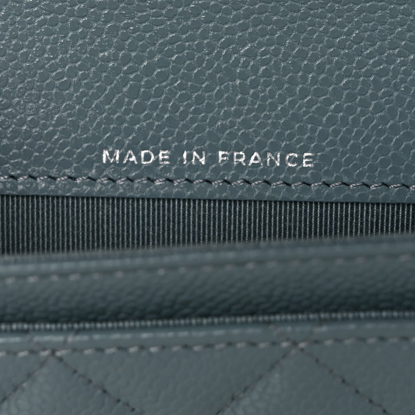 Caviar Quilted Flap Card Holder Wallet Light Blue