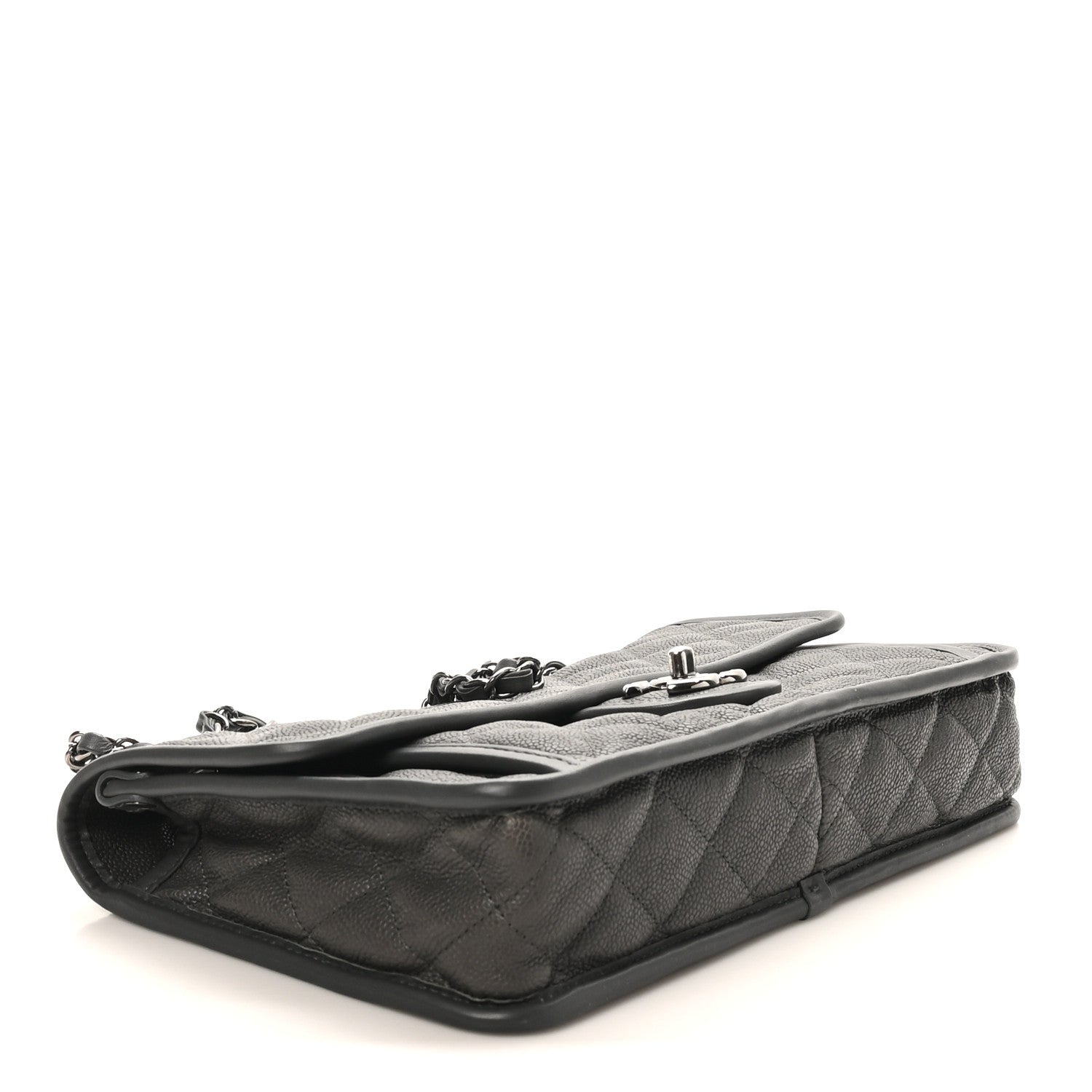 Chanel Caviar Quilted Medium French Riviera Flap Grey 5 of 10