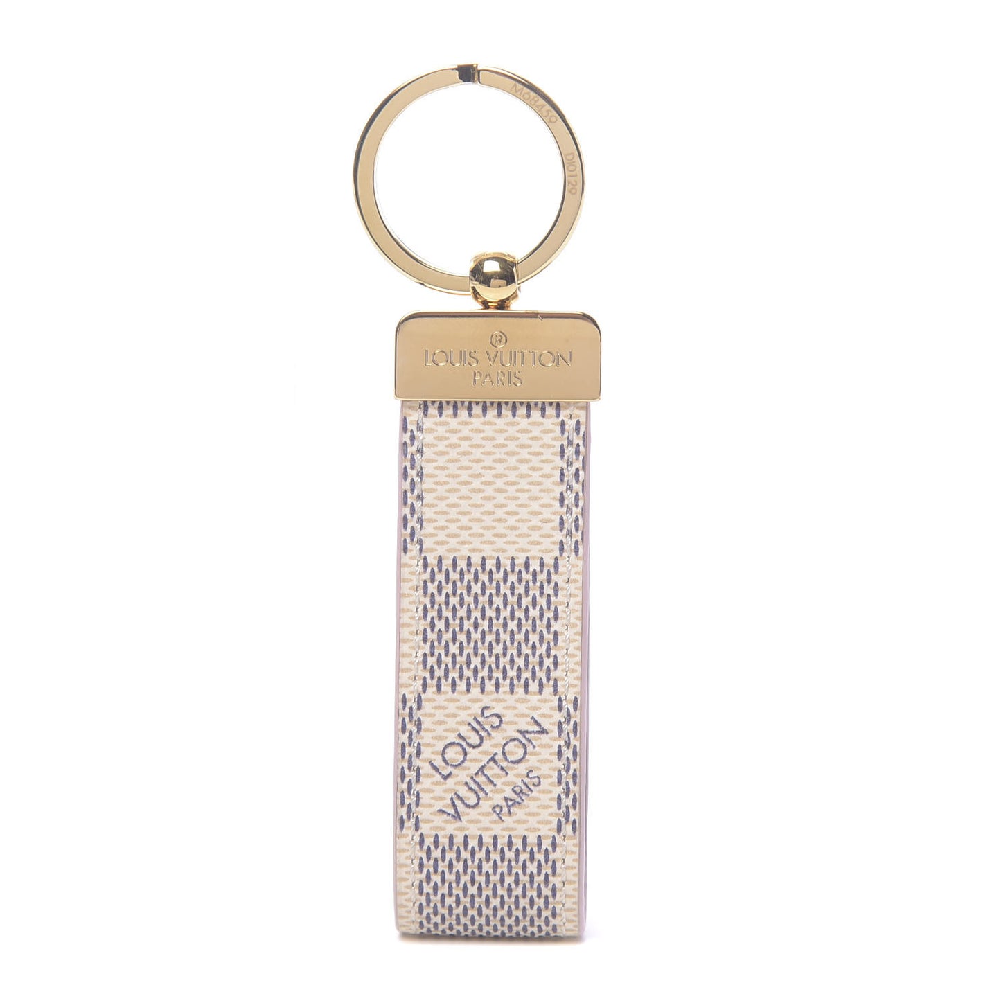 Damier Azur Dragonne Key Holder Rose Ballerine