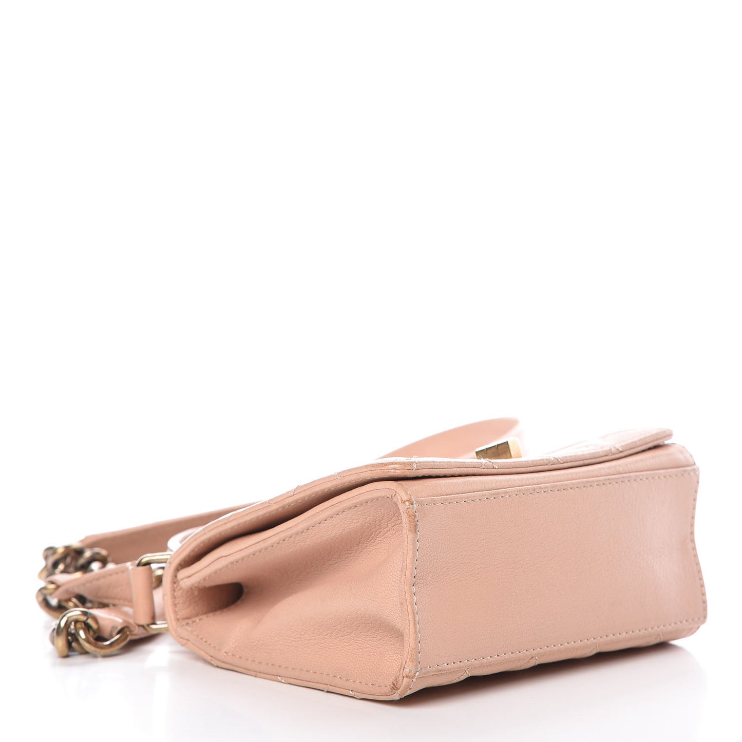 Goatskin Quilted Small Rita Top Handle Flap Pink