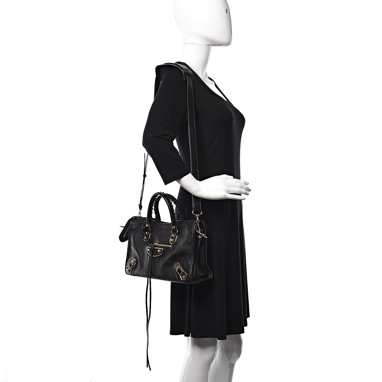 Chevre Gold Metallic Edge Hardware S City Black