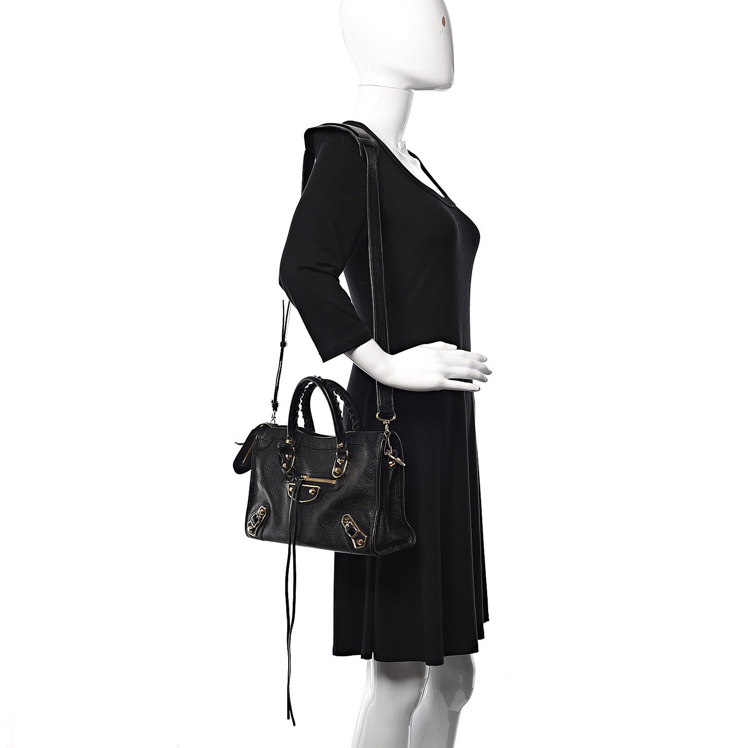 Balenciaga Chevre Gold Metallic Edge Hardware S City Black 2 of 10