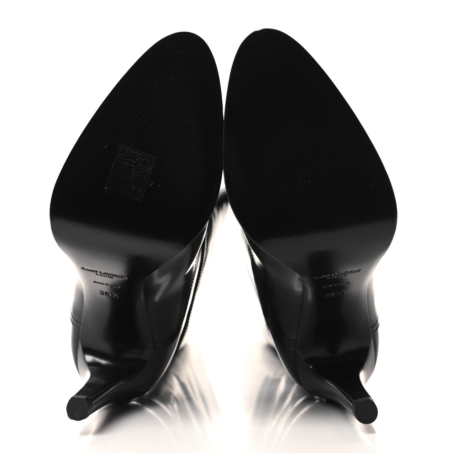 Patent Calfskin Linda 100 Boots 38.5 Black