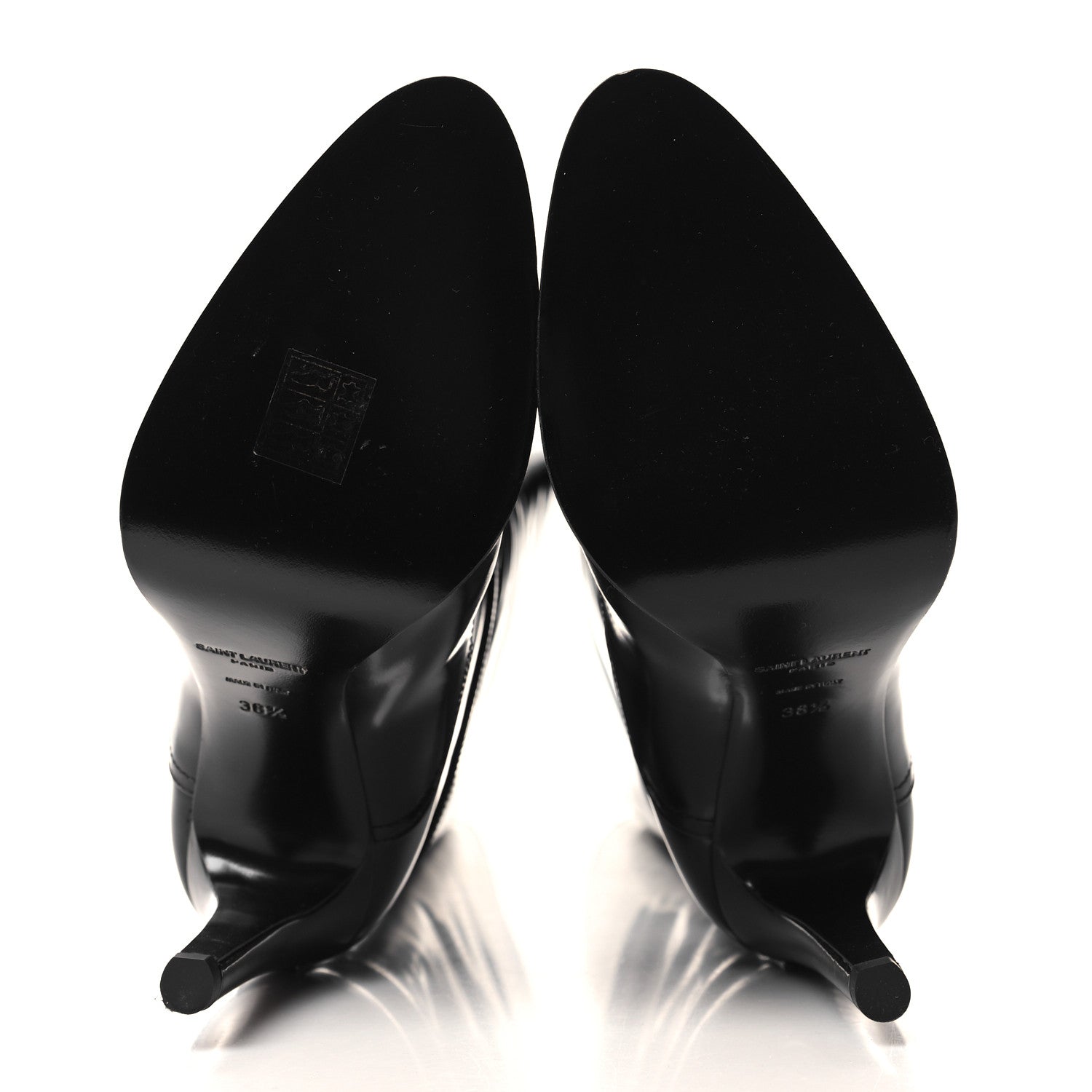 Saint Laurent Patent Calfskin Linda 100 Boots 38.5 Black 5 of 7