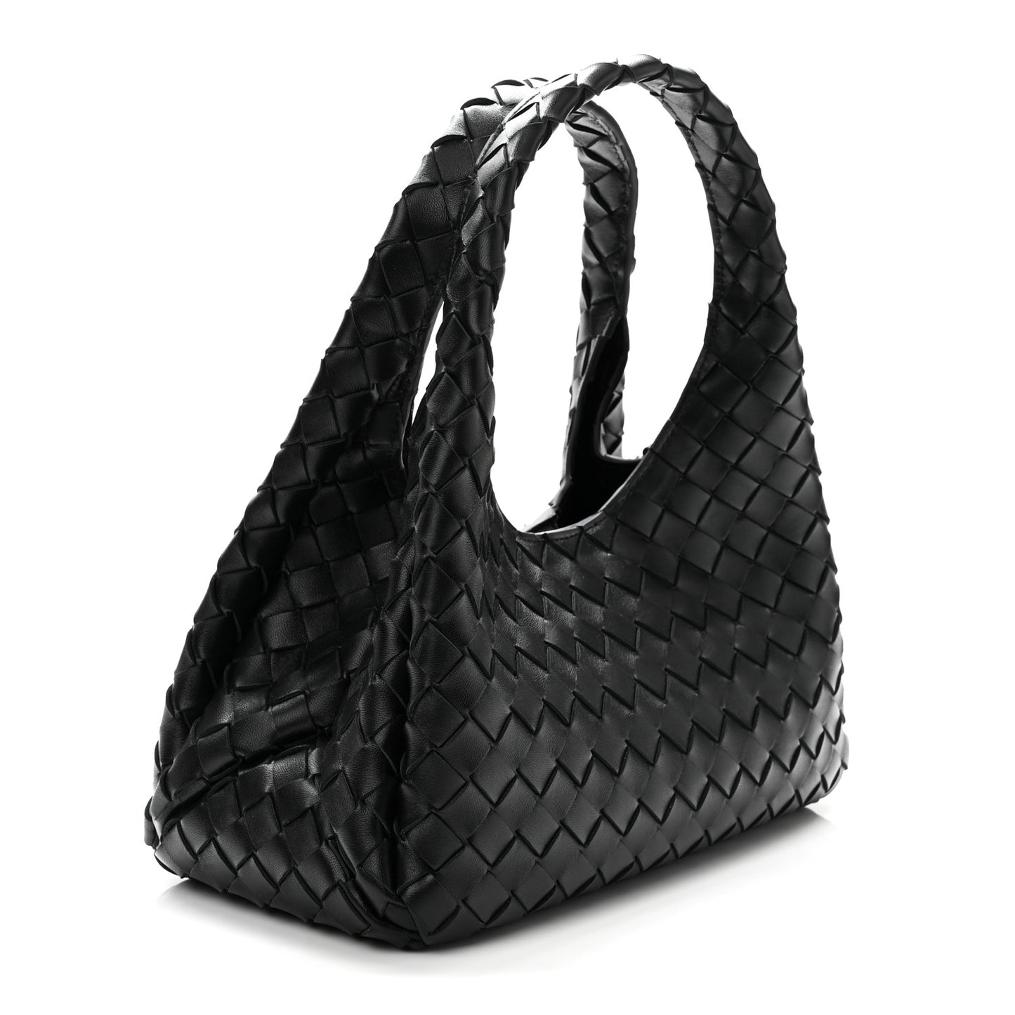 Nappa Intrecciato Small Campana Shoulder Bag Black