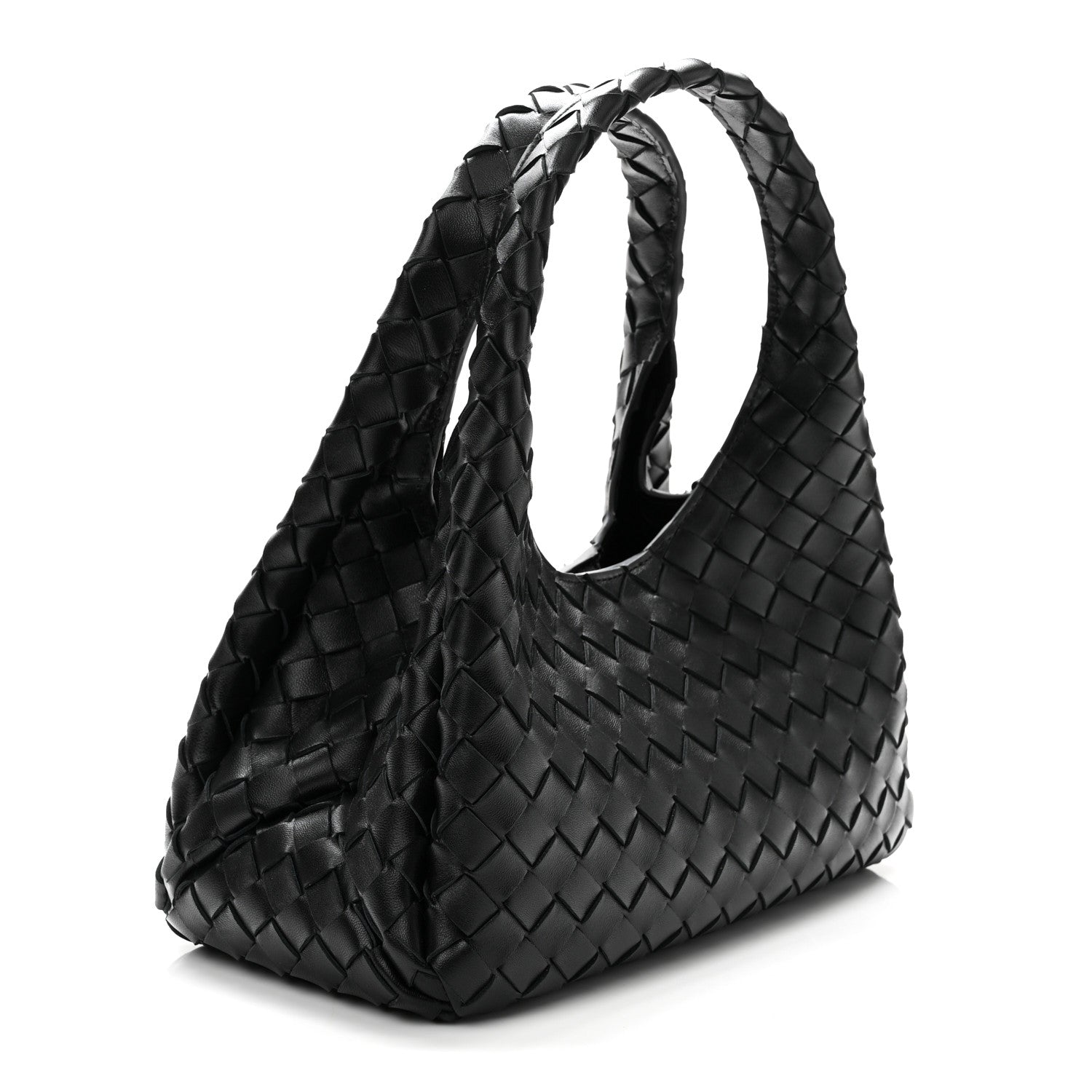 Bottega Veneta Nappa Intrecciato Small Campana Shoulder Bag Black 3 of 9
