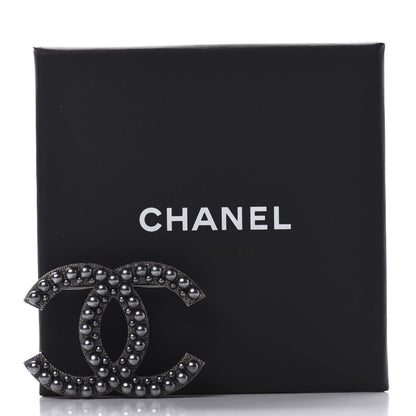 Chanel Ruthenium Pearl CC Brooch Dark Grey 5 of 5