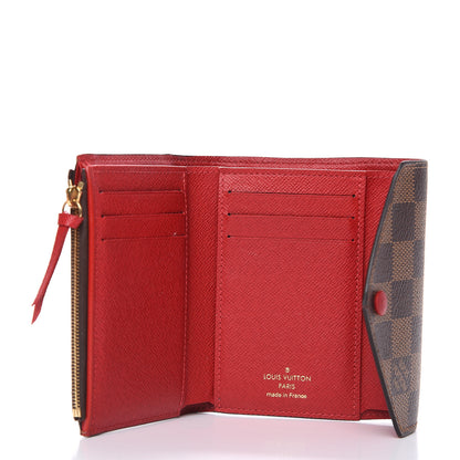 Louis Vuitton Damier Ebene Victorine Wallet Red 5 of 10