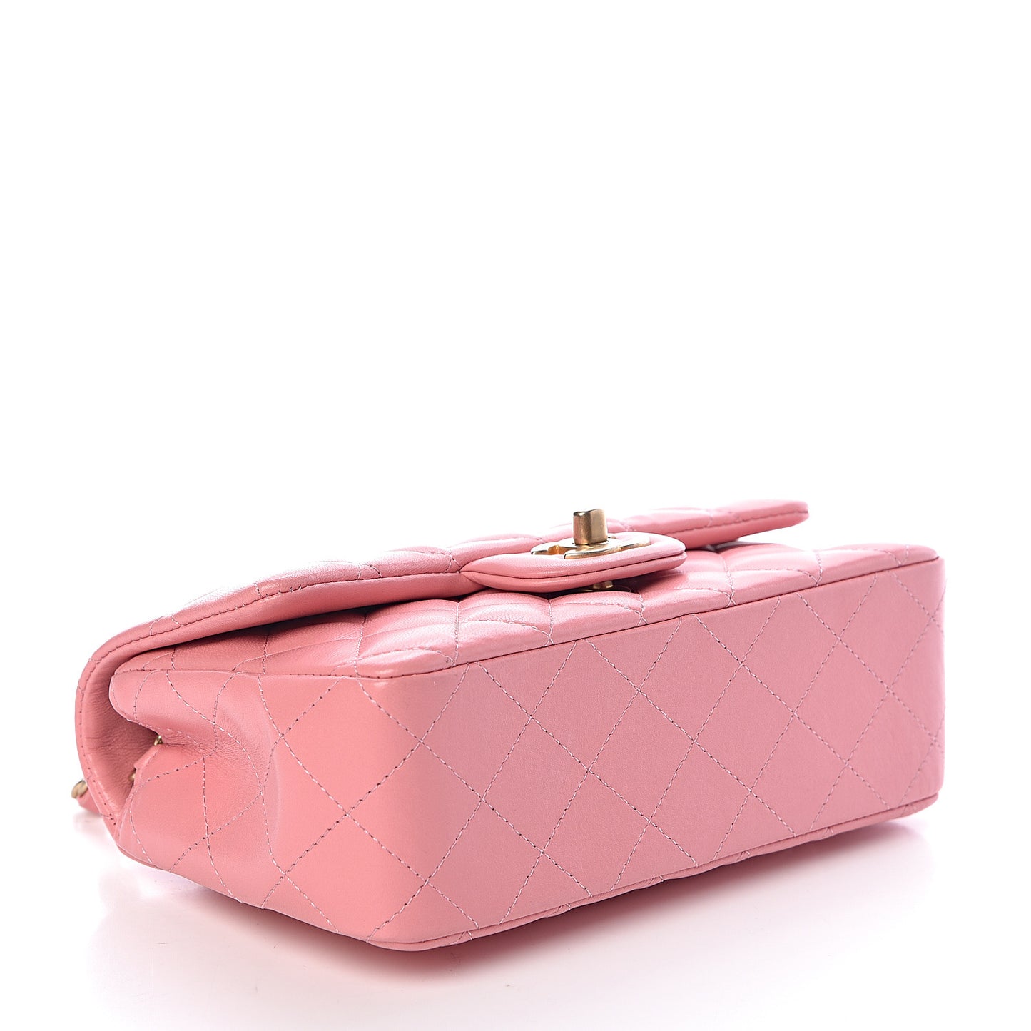 Lambskin Quilted Mini Rectangular Flap Pink