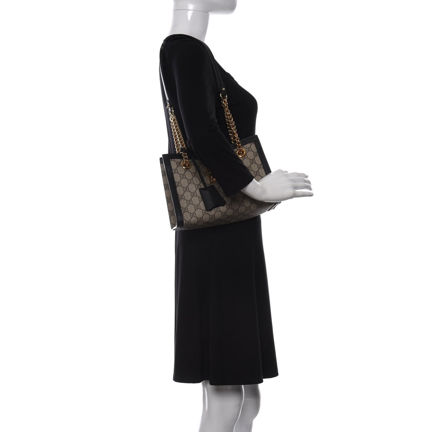 GG Supreme Monogram Small Padlock Tote Black