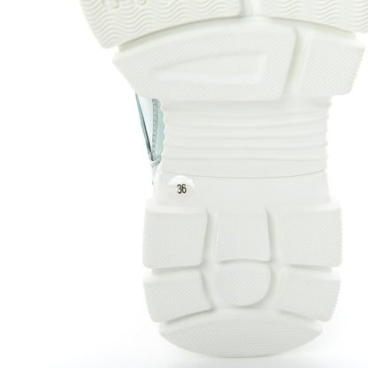Gucci X SEGA Metallic Calfskin Removable Crystals Womens Flashtrek Sneakers 36 Lago Loess Silver 8 of 10