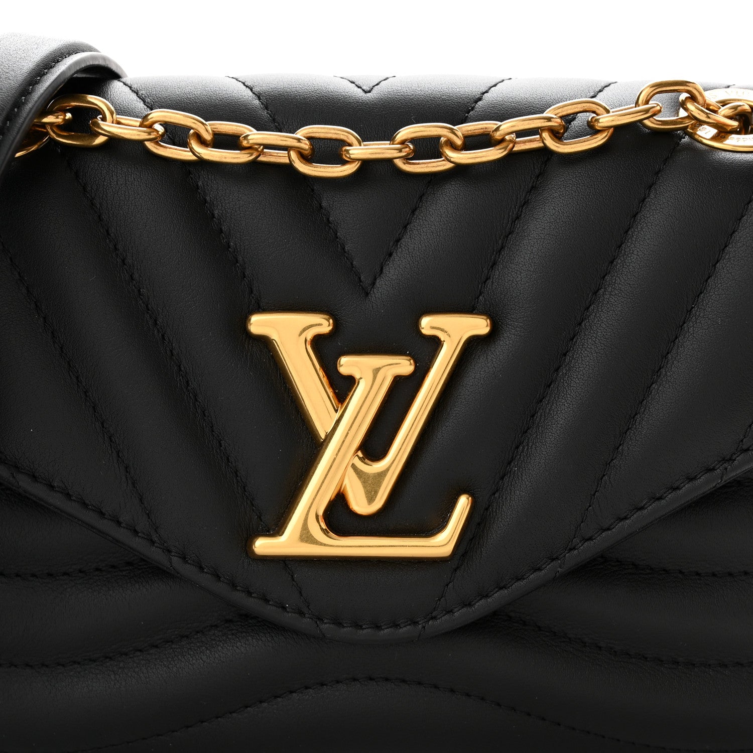Louis Vuitton Calfskin LV New Wave Chain Bag Black 7 of 10
