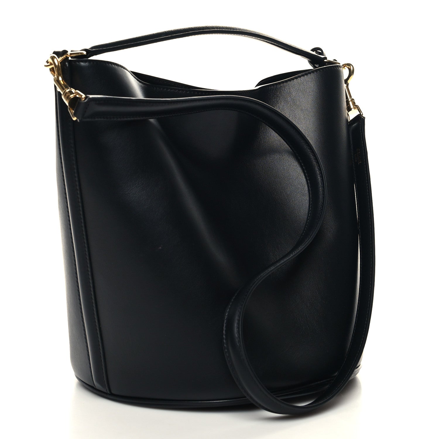 Celine Smooth Calfskin Bucket 16 Bag Black 4 of 13