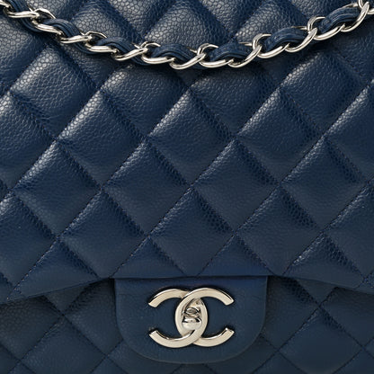 Chanel Caviar Quilted Maxi Double Flap Blue 7 of 11