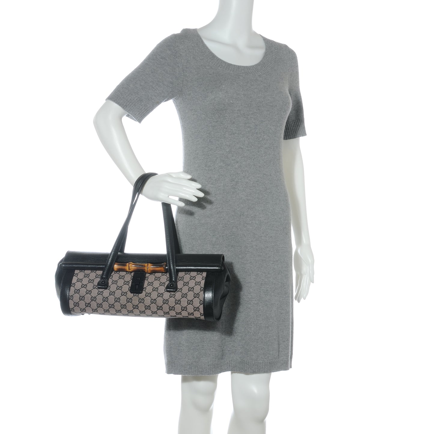 Monogram Bamboo Bullet Satchel Black