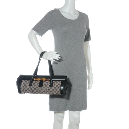 Gucci Monogram Bamboo Bullet Satchel Black 2 of 8