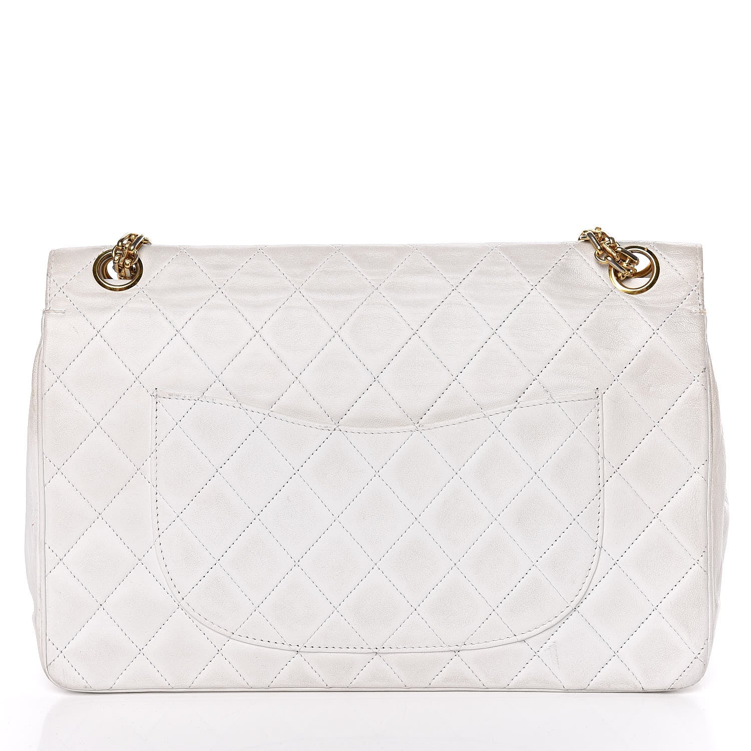 Chanel Lambskin Quilted Medium Double Flap White 19 of 27